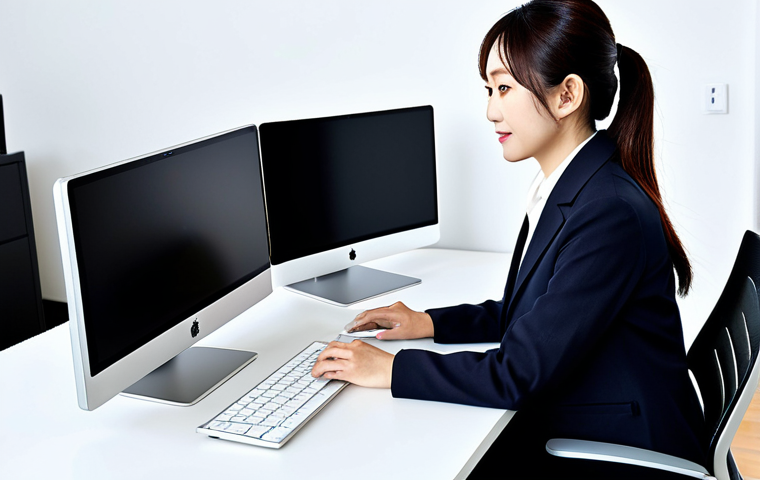 Productive Workspace**

"A professional Japanese businesswoman in a modest and stylish business casual outfit, working at a clean, minimalist desk with a modern laptop connected to a docking station, multiple monitors displaying data, fully clothed, appropriate attire, safe for work, perfect anatomy, natural proportions, high quality, professional photography, bright and clean office environment, family-friendly."

**