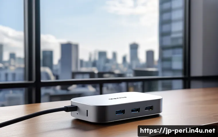 태블릿과 노트북의 연결 허브 추천 - A sleek, compact USB-C hub designed for Japanese users, featuring multiple ports including USB-C, US...