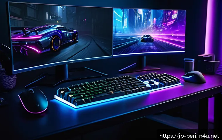 게이밍 키보드의 매크로 설정 팁 - A modern gaming setup featuring a high-performance mechanical gaming keyboard with dedicated macro k...