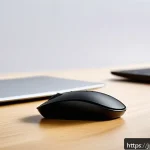 초경량 노트북용 마우스 추천 - A sleek, compact wireless computer mouse designed for portability, featuring a matte black finish wi...
